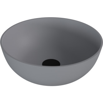 BANERA ROUND umyvadlo na desku, litý mramor, průměr 39cm, šedá mat