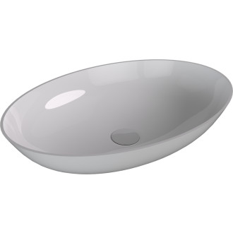 BANERA OVAL umyvadlo na desku, litý mramor, 60x40cm, bílá