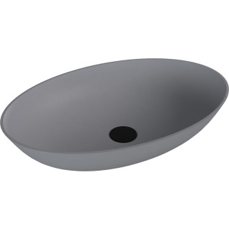 BANERA OVAL umyvadlo na desku, litý mramor, 60x40cm, šedá mat