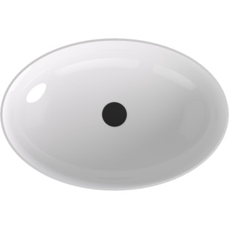 BANERA OVAL umyvadlo na desku, litý mramor, 60x40cm, bílá/béžová mat