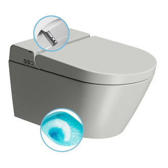 WCLEAN závěsné WC Swirlflush s integrovaným elektronickým bidetem, cenere dual-mat