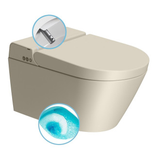 WCLEAN závěsné WC Swirlflush s integrovaným elektronickým bidetem, creta dual-mat