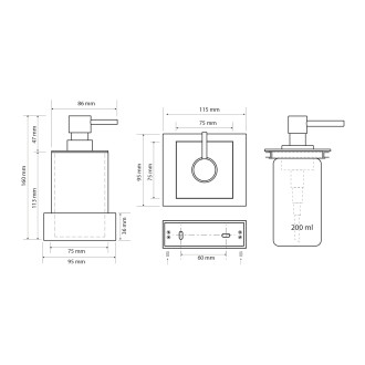 X-STEEL dávkovač mýdla na postavení 200ml, bílá XS104W