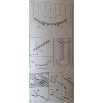 tyč ke sprchovému závěsu, čtvrtkruhová, bílá KD02101053