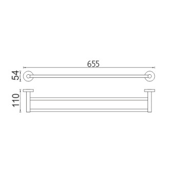 Nimco Unix nerez UNM 13061D-10 Držák na ručníky dvojitý, 66 cm