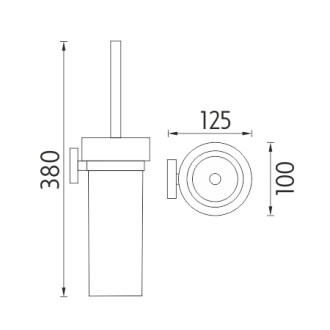 Nimco Unix UN 13094W-26 Toaletní WC kartáč, skleněný