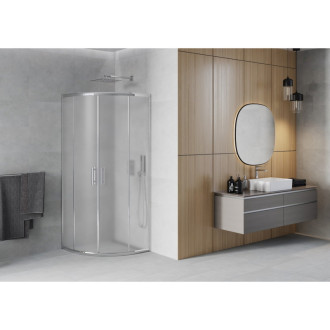 MEXEN RIO sprchový kout čtvrtkruh 90x90x190 cm 5mm chrom-satén 863-090-090-01-30