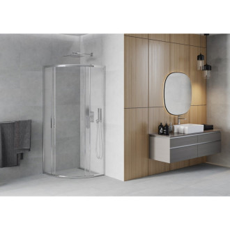 MEXEN RIO sprchový kout čtvrtkruh 90x90x190 cm 5mm chrom-satén 863-090-090-01-30