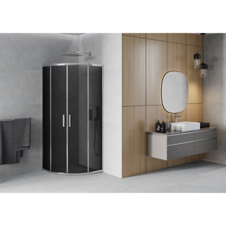 MEXEN RIO sprchový kout čtvrtkruh 70x70x190 cm 5mm chrom-kouřové 863-070-070-01-40