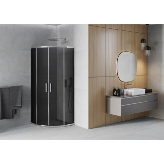 MEXEN RIO sprchový kout čtvrtkruh 90x90x190 cm 5mm chrom-kouřové 863-090-090-01-40