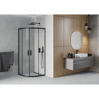 MEXEN RIO sprchový kout čtvrtkruh 90x90x190 cm 5mm černá-čiré 863-090-090-70-00