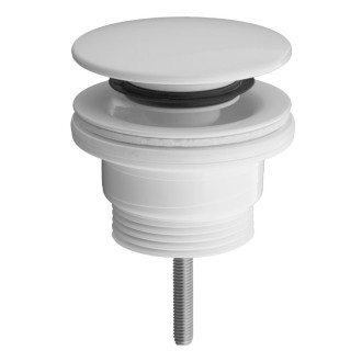 Umyvadlová výpust 5/4“, click-clack, velká zátka, 4-45mm, ABS/bílá