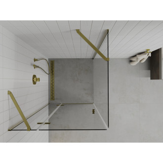 Mexen Roma sklopná sprchová kabina 90 x 90 cm, průhledná, zlatá - 854-090-090-50-00