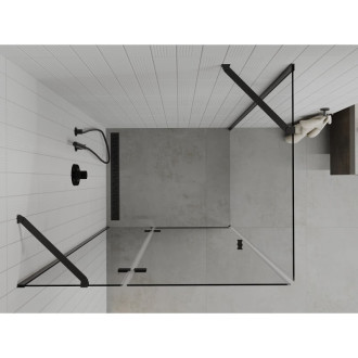 Mexen Roma sklopná sprchová kabina 70 x 80 cm, průhledná, černá - 854-070-080-70-00