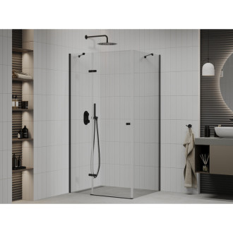 Mexen Roma sklopná sprchová kabina 70 x 90 cm, průhledná, černá - 854-070-090-70-00