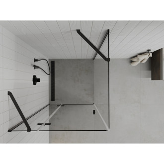 Mexen Roma sklopná sprchová kabina 90 x 90 cm, průhledná, černá - 854-090-090-70-00