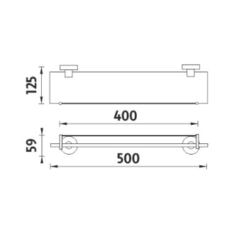 Nimco Nimco UNC 13091BX-50-90 Police s ohrádkou, 50 cm UNC 13091BX-50-90