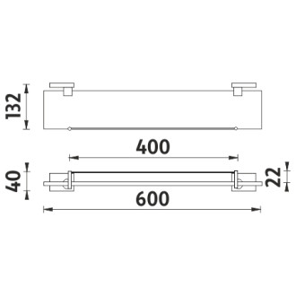 Nimco Keira KE 22091BX-60-26 Police s ohrádkou, 60 cm