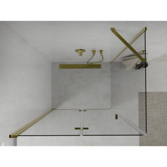 Mexen Lima skládací sprchový kout 100 x 90 cm, transparentní, zlatá - 856-100-090-50-00