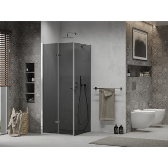 Mexen Lima skládací sprchový kout 90 x 90 cm, grafit, chrom - 856-090-090-01-40
