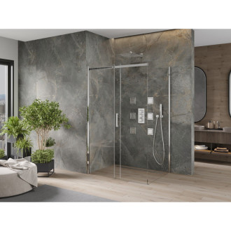 Mexen Omega výsuvný sprchový kout 130 x 90 cm, transparentní, chrom - 825-130-090-01-00
