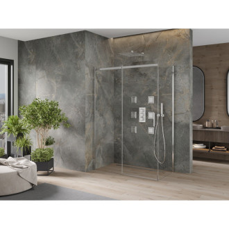 Mexen Omega výsuvný sprchový kout 140 x 70 cm, transparentní, chrom - 825-140-070-01-00