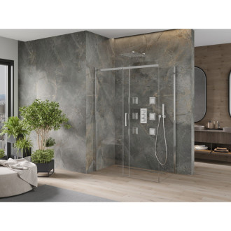 Mexen Omega výsuvný sprchový kout 140 x 70 cm, transparentní, chrom - 825-140-070-01-00