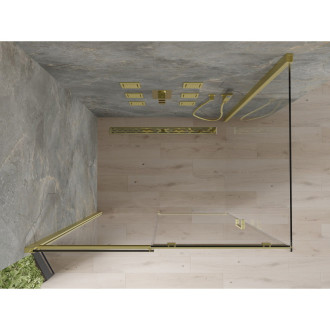 Mexen Omega výsuvná sprchová kabina 100 x 70 cm, průhledná, zlatá - 825-100-070-50-00