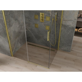 Mexen Omega výsuvná sprchová kabina 110 x 80 cm, průhledná, zlatá - 825-110-080-50-00