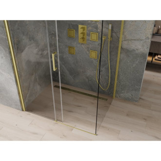 Mexen Omega výsuvná sprchová kabina 110 x 80 cm, průhledná, zlatá - 825-110-080-50-00