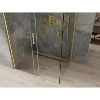 Mexen Omega výsuvná sprchová kabina 120 x 70 cm, průhledná, zlatá - 825-120-070-50-00