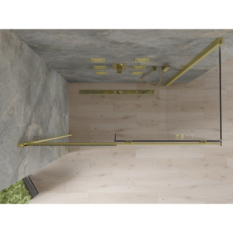 Mexen Omega výsuvná sprchová kabina 130 x 70 cm, průhledná, zlatá - 825-130-070-50-00