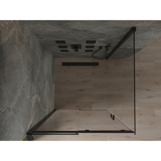 Mexen Omega výsuvná sprchová kabina 100 x 100 cm, průhledná, černá - 825-100-100-70-00
