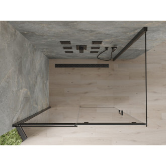 Mexen Omega výsuvná sprchová kabina 120 x 90 cm, průhledná, černá - 825-120-090-70-00