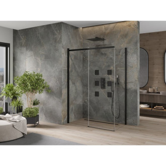 Mexen Omega výsuvná sprchová kabina 160 x 90 cm, průhledná, černá - 825-160-090-70-00