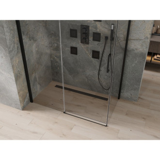 Mexen Omega výsuvná sprchová kabina 160 x 90 cm, průhledná, černá - 825-160-090-70-00