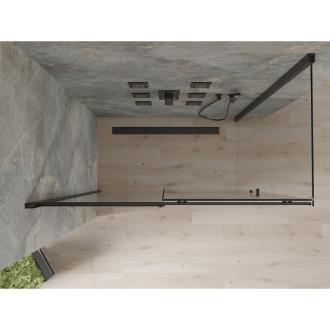 Mexen Omega výsuvná sprchová kabina 160 x 90 cm, průhledná, černá - 825-160-090-70-00