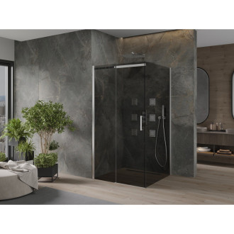 Mexen Omega výsuvný sprchový kout 100 x 100 cm, grafit, chrom - 825-100-100-01-40
