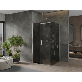 Mexen Omega výsuvný sprchový kout 100 x 100 cm, grafit, chrom - 825-100-100-01-40