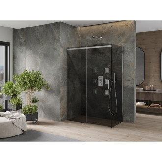 Mexen Omega výsuvný sprchový kout 130 x 70 cm, grafit, chrom - 825-130-070-01-40