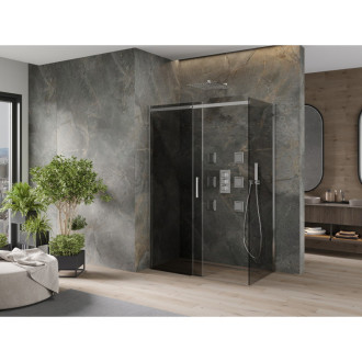 Mexen Omega výsuvný sprchový kout 130 x 70 cm, grafit, chrom - 825-130-070-01-40