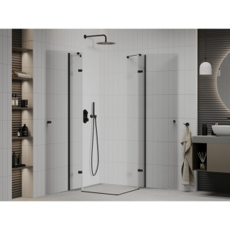 Mexen Roma Duo sklopná sprchová kabina 90 x 90 cm, průhledná, černá - 854-090-090-70-00-02