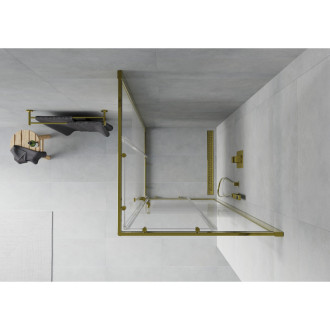 Mexen Rio čtvercový sprchový kout 70 x 70 cm, pruhy, zlatá - 860-070-070-50-20