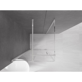 Mexen Velar výsuvná sprchová kabina 100 x 100 cm, transparentní, chrom - 871-100-100-01-01