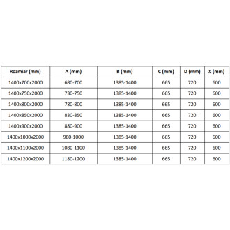 Mexen Velar výsuvná sprchová kabina 140 x 85 cm, transparentní, chrom - 871-140-085-01-01