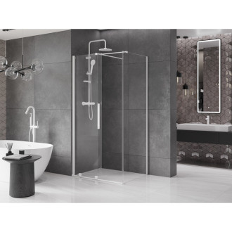 Mexen Velar výsuvná sprchová kabina 90 x 85 cm, průhledná, bílá - 871-090-085-01-20