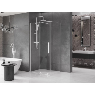 Mexen Velar výsuvná sprchová kabina 110 x 75 cm, průhledná, bílá - 871-110-075-01-20