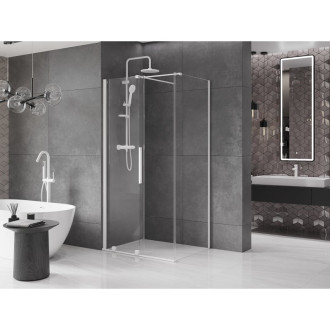 Mexen Velar výsuvná sprchová kabina 110 x 75 cm, průhledná, bílá - 871-110-075-01-20