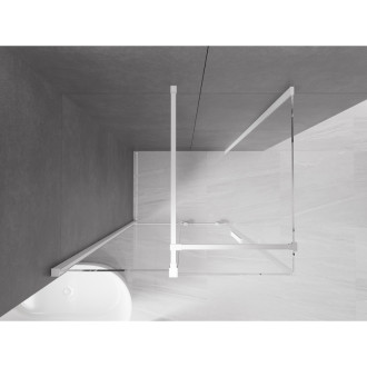 Mexen Velar výsuvná sprchová kabina 110 x 75 cm, průhledná, bílá - 871-110-075-01-20
