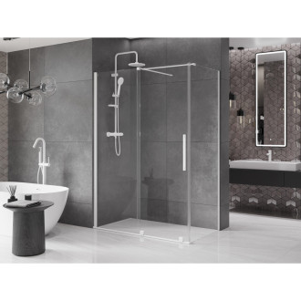 Mexen Velar výsuvná sprchová kabina 140 x 85 cm, průhledná, bílá - 871-140-085-01-20